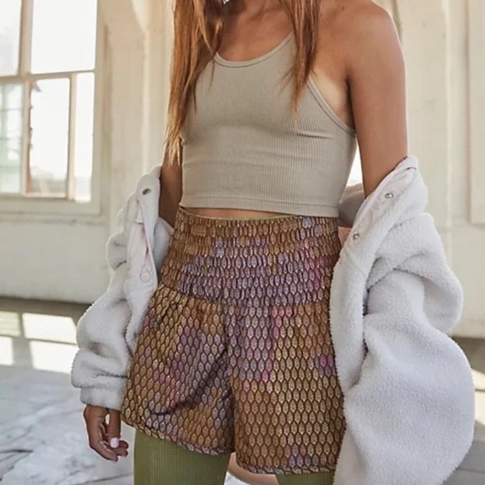 FP Movement by Free People Multi-Color Woven High-Rise Shorts